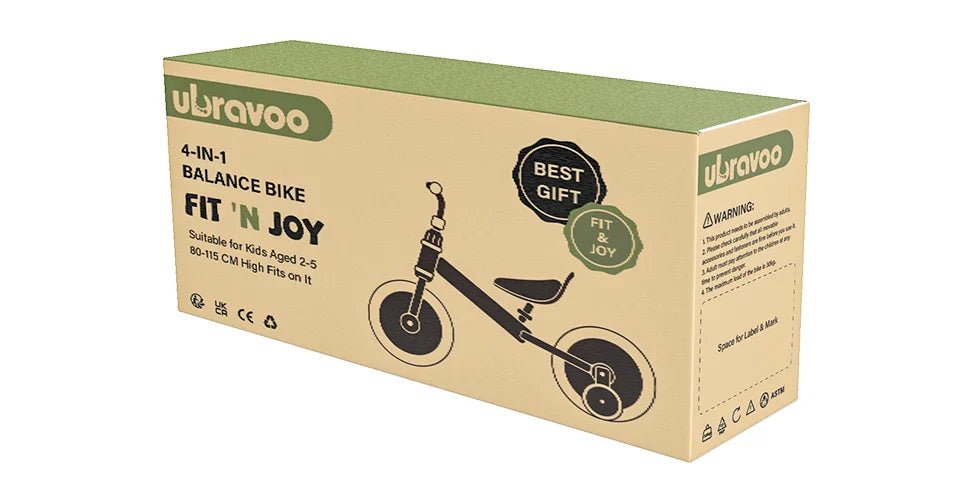 Fit n’ Joy 4-i-1 Balanscykel för Barn 2–6 År