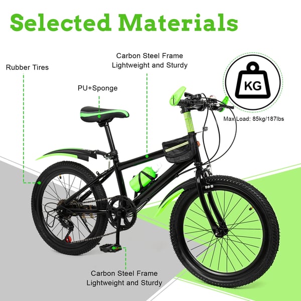 Barncykel 20 Tum Mountainbike med 7 Växlar