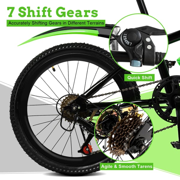 Barncykel 20 Tum Mountainbike med 7 Växlar